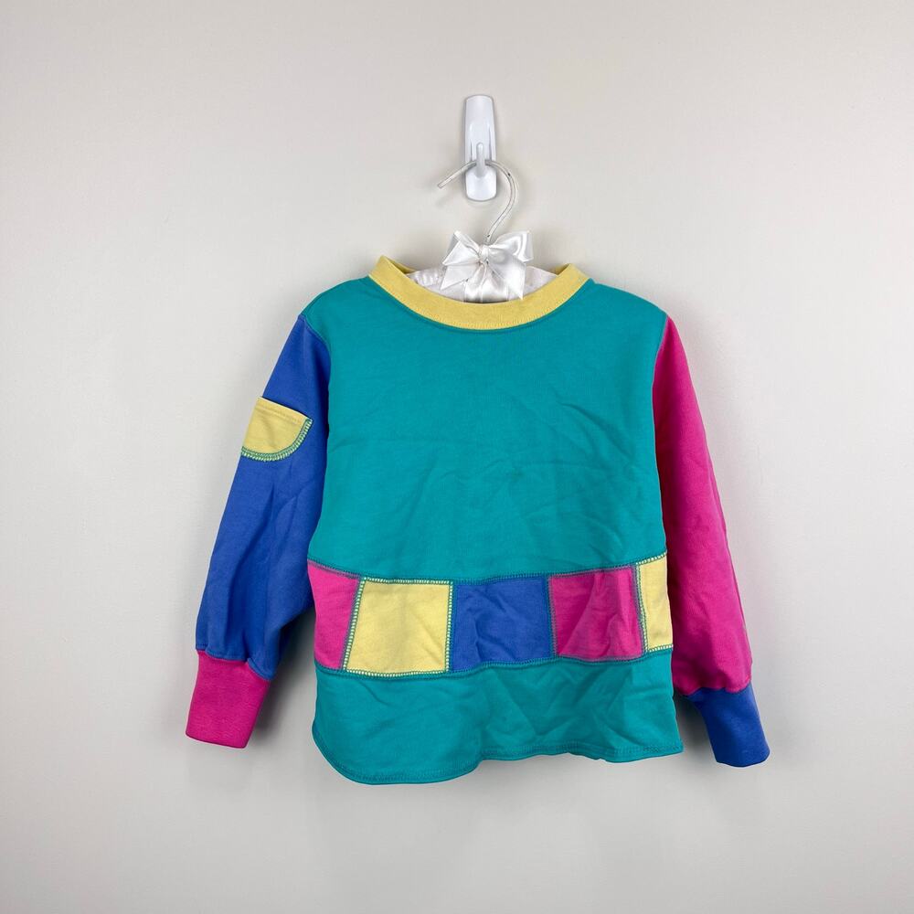 Vintage Gymboree Color Block Long Sleeve T-Shirt Small 2-3